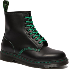 Dr.Martens 1460 Black Smooth Contrast Green Stitch